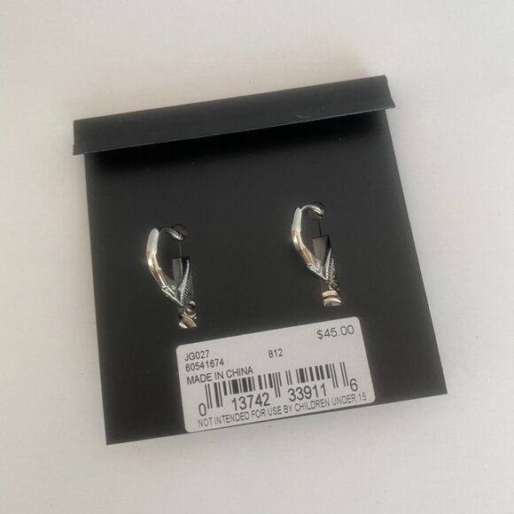 Givenchy Silver Tone Cubic Zirconia Oval Earrings Set NEW - Picture 2 of 6